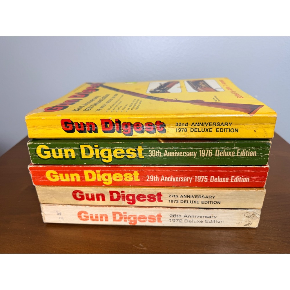 Gun Digest Book Lot 1970's Deluxe‎ Editions Firearms Hunting lot of 5